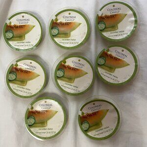 NOS Lot of 8 Colonial Candle Cucumber Round Melon Wax Melts 0.6 oz Each Made USA